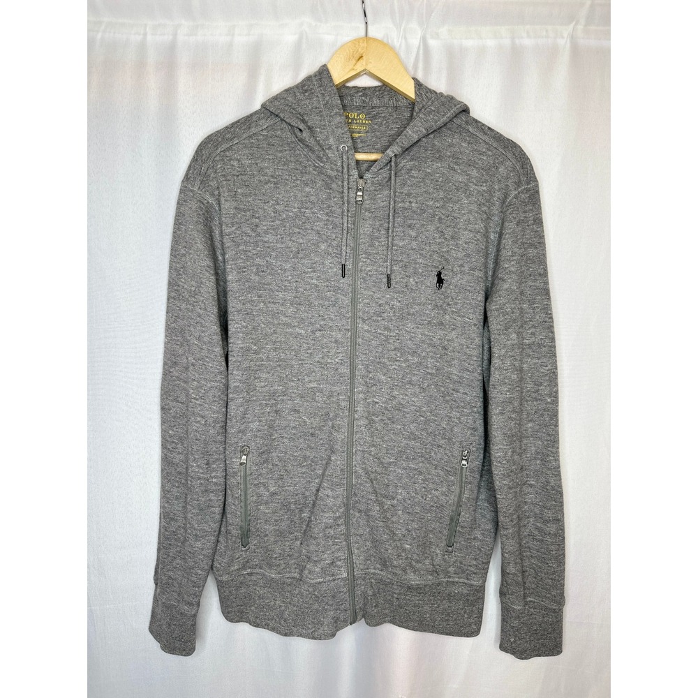 Polo Ralph Lauren Full Zip Hooded Sweatshirt MEDIUM Preppy Athleisure Casual